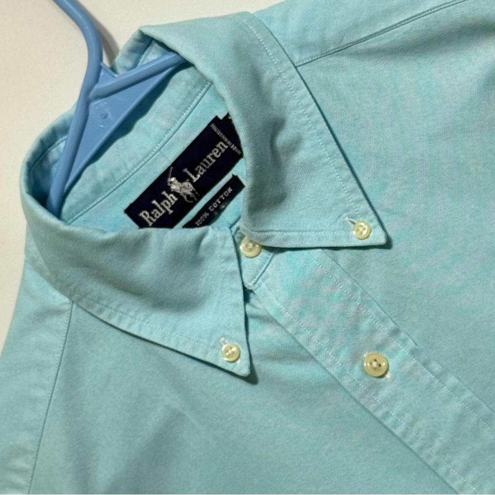 Ralph‎ Lauren Men's Size 15.5 - 34 Light Blue Oxford Casual Shirt Excellent